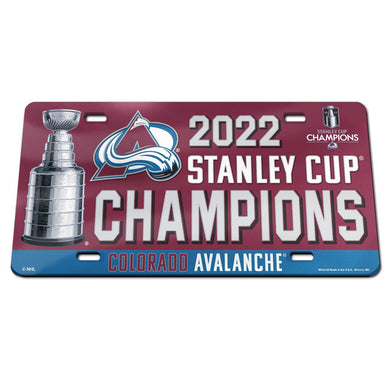 Colorado Avalanche 2022 Stanley Cup Champions Acrylic Laser-Cut License Plate