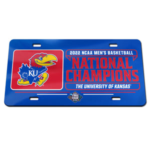 Kansas Jayhawks 2022 NCAA Men's Basketball Champions Acrylic License Plate