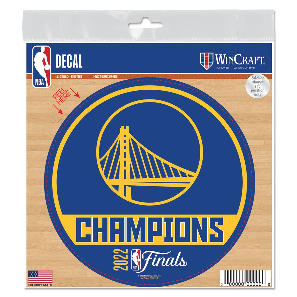 Golden State Warriors 2022 NBA World Champions 6'' x 6'' All-Surface Decal