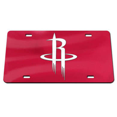 Houston Rockets Red Chrome Acrylic License Plate