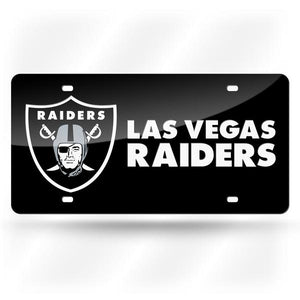 Las Vegas Raiders Black Chrome Wordmark Laser Tag License Plate