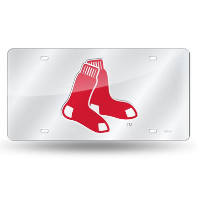 Boston Red Sox Chrome Laser Tag License Plate