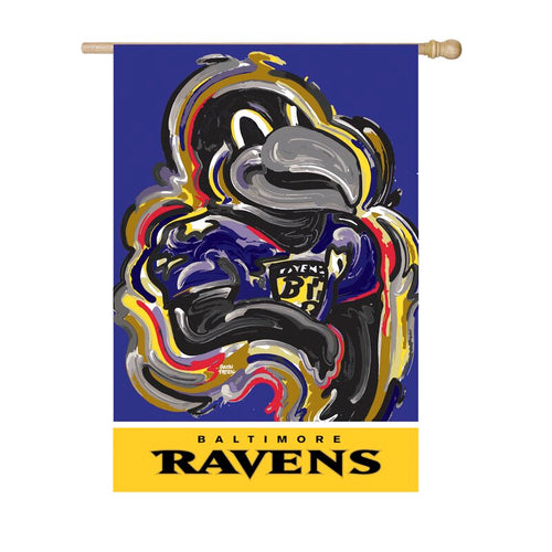 Baltimore Ravens Mascot House Flag