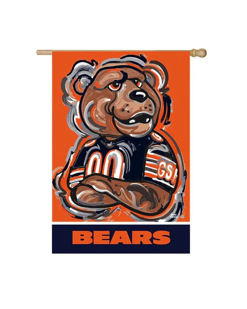 Chicago Bears Mascot House Flag