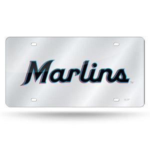 Miami Marlins Chrome Laser Tag License Plate