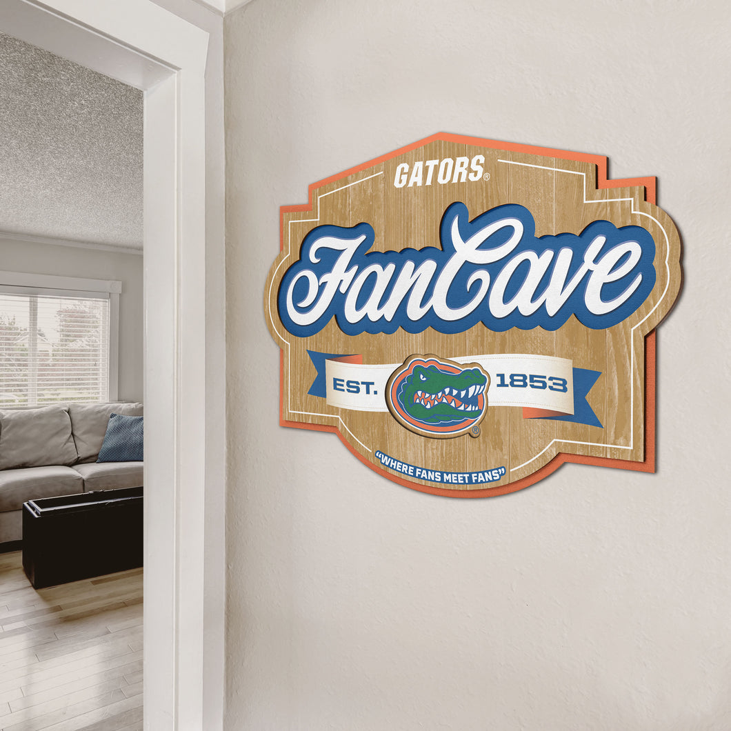 Florida Gators 3D Fan Cave Wood Sign