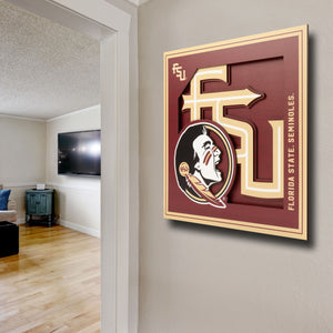 Florida State Seminoles 3D Logo Series Wall Art - 12"x12"
