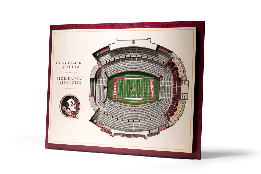 Florida State Seminoles Football 5 Layer 3D Stadiumview Wall Art