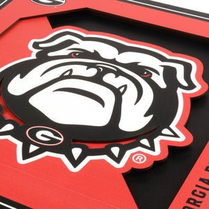 Georgia Bulldogs 3D Logo Series Wall Art - 12"x12"