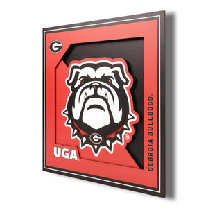 Georgia Bulldogs 3D Logo Series Wall Art - 12"x12"