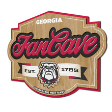Georgia Bulldogs 3D Fan Cave Wood Sign