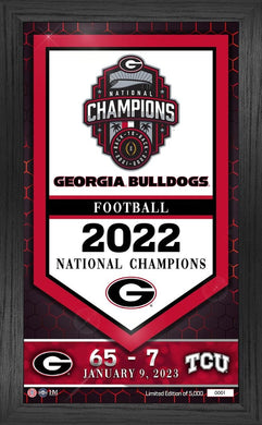 Georgia Bulldogs 2022 Football National Champions Banner Frame