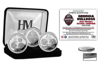 Georgia Bulldogs 2022 National Champions Silver 3-Coin Set