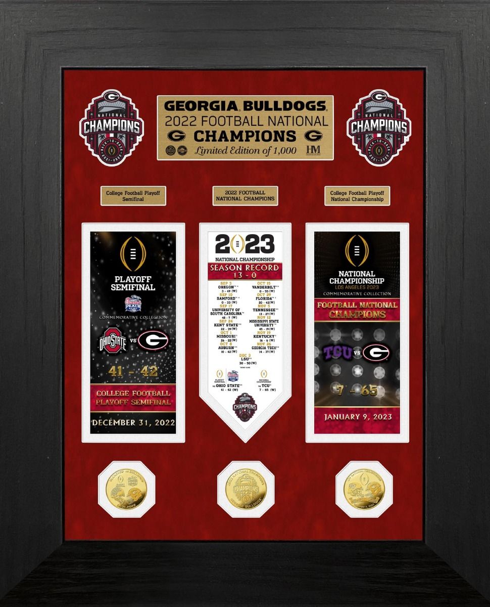 Georgia Bulldogs 2022 Road To The Championship Deluxe Ticket & Bronze Coin Photo Mint