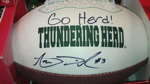 Sports memorabilia "Go Herd!" signed Aaron Dobson Marshall football from Sports Fanz 