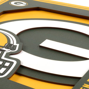 Green Bay Packers 3D Logo Series Wall Art - 12"x12"