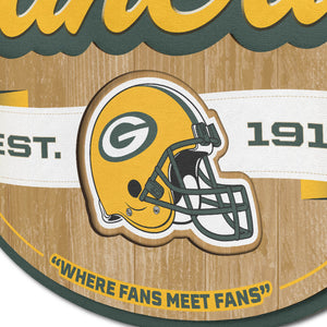 Green Bay Packers 3D Fan Cave Wood Sign