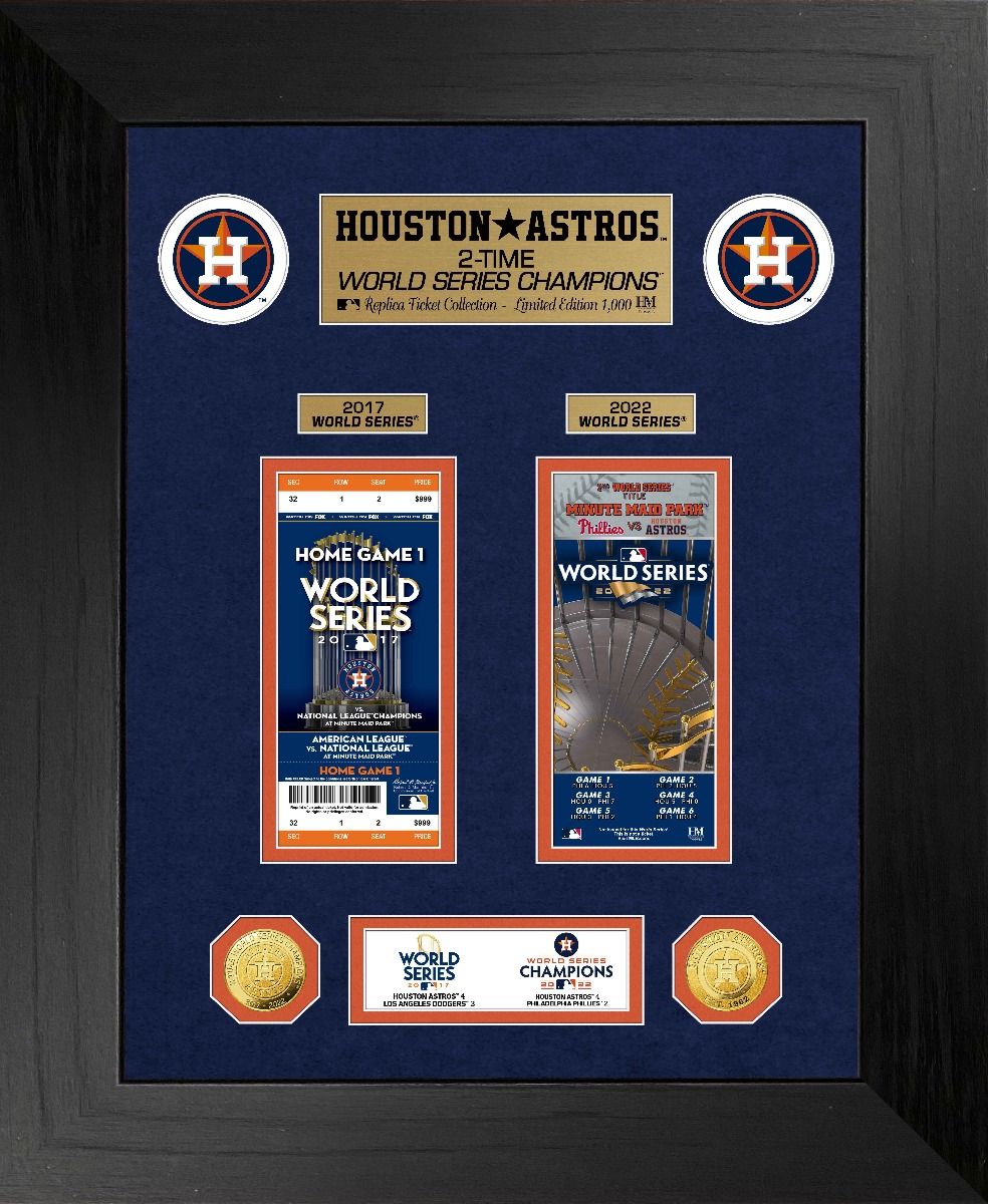 Houston Astros Deluxe  2-Time World Series Champions Gold Coin & Ticket Collection