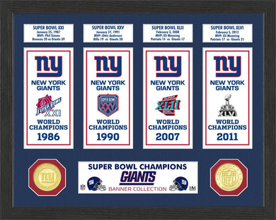 New York Giants Super Bowl Banner Collection Photo Mint