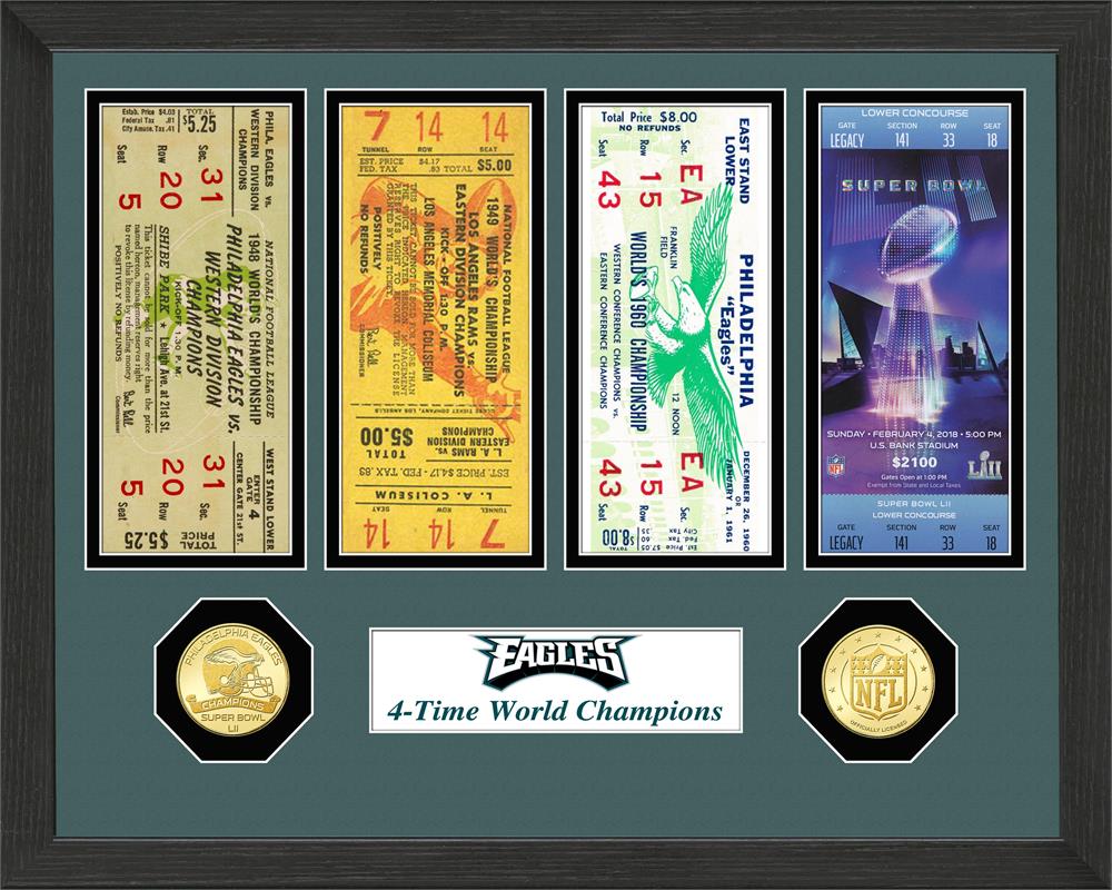 Philadelphia Eagles 4-Time World Champions Ticket Collection