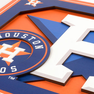 Houston Astros 3D Logo Series Wall Art - 12"x12"