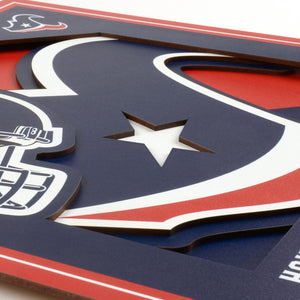 Houston Texans 3D Logo Series Wall Art - 12"x12"