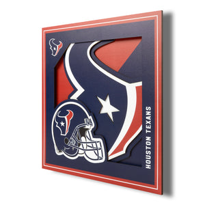 Houston Texans 3D Logo Series Wall Art - 12"x12"