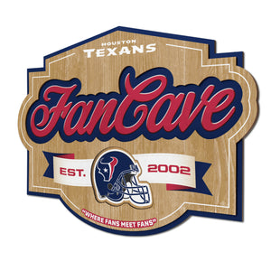 Houston Texans 3D Fan Cave Wood Sign