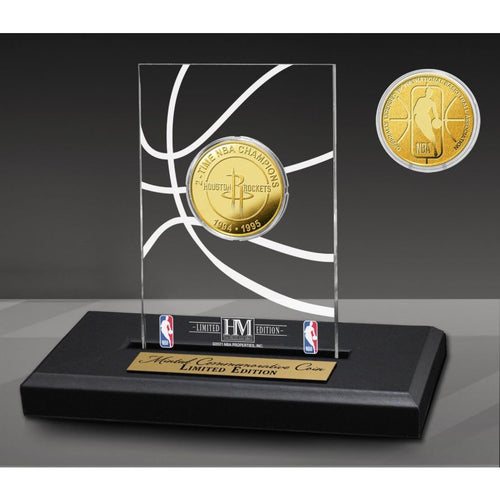 Houston Rockets 2-Time Gold Coin Acrylic Desk Top