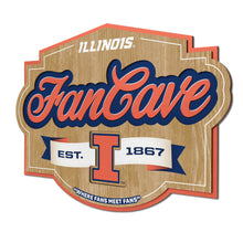 Illinois Fighting Illini 3D Fan Cave Wood Sign