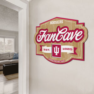 Indiana Hoosiers 3D Fan Cave Wood Sign