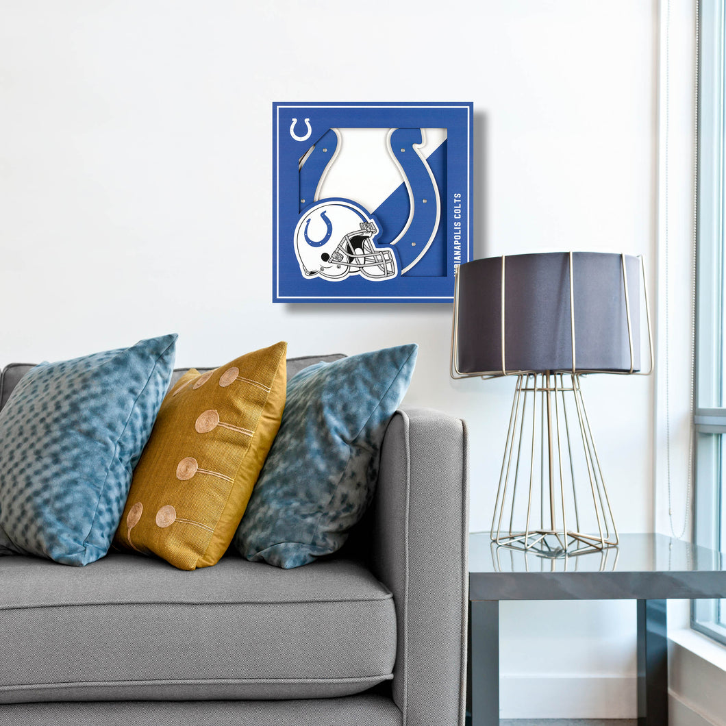 Indianapolis Colts 3D Logo Series Wall Art - 12