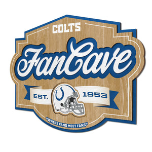 Indianapolis Colts 3D Fan Cave Wood Sign