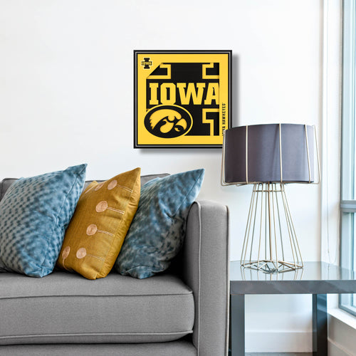Iowa Hawkeyes 3D Logo Series Wall Art - 12