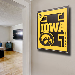Iowa Hawkeyes 3D Logo Series Wall Art - 12"x12"