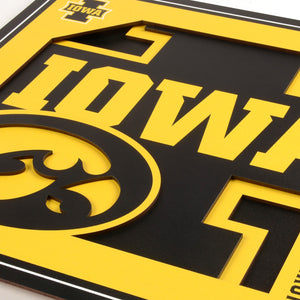 Iowa Hawkeyes 3D Logo Series Wall Art - 12"x12"
