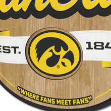 Iowa Hawkeyes 3D Fan Cave Wood Sign