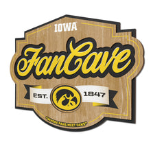 Iowa Hawkeyes 3D Fan Cave Wood Sign
