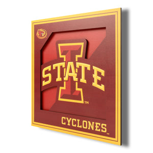 Iowa State Cyclones 3D Logo Series Wall Art - 12"x12"