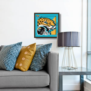 Jacksonville Jaguars 3D Logo Series Wall Art - 12"x12"