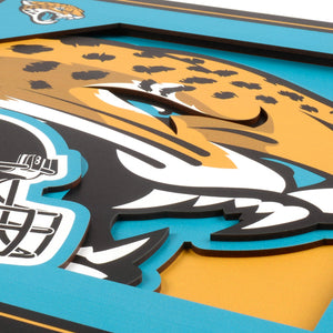 Jacksonville Jaguars 3D Logo Series Wall Art - 12"x12"