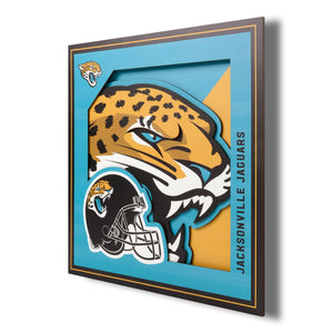 Jacksonville Jaguars 3D Logo Series Wall Art - 12"x12"