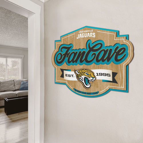 Jacksonville Jaguars 3D Fan Cave Wood Sign