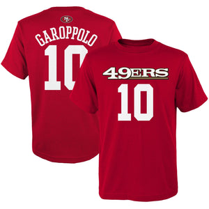  Jimmy Garoppolo San Francisco 49ers #10  Red Youth Player Name & Number Shirt