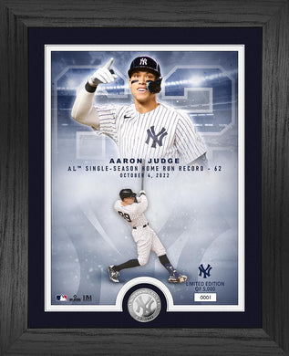 Aaron Judge New York Yankees  A.L. Single Season Home Run Record 62 Silver Coin Legends Photo Mint