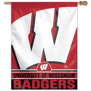 Wisconsin Badgers Vertical Flag - 27"x37"