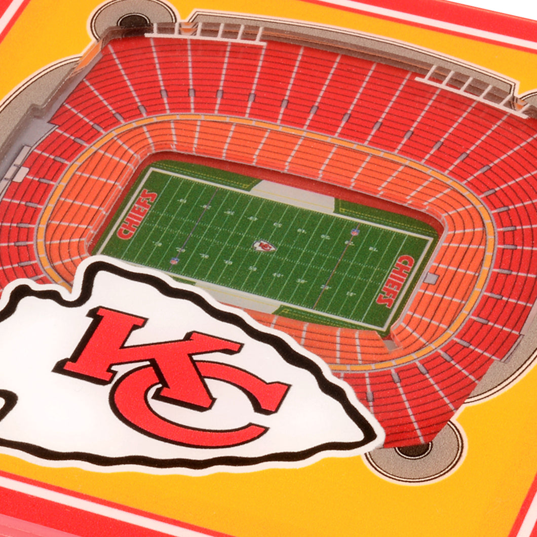 Kansas City Chiefs 3D StadiumViews Coaster Set