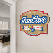 Kansas Jayhawks 3D Fan Cave Wood Sign