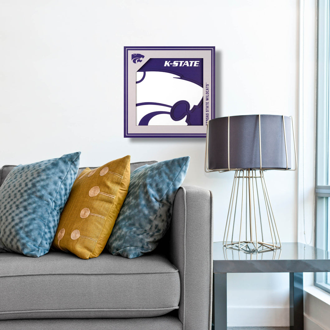 Kansas State Wildcats 3D Logo Series Wall Art - 12