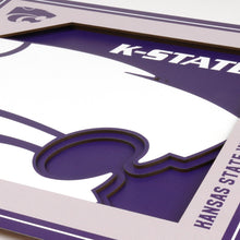 Kansas State Wildcats 3D Logo Series Wall Art - 12"x12"